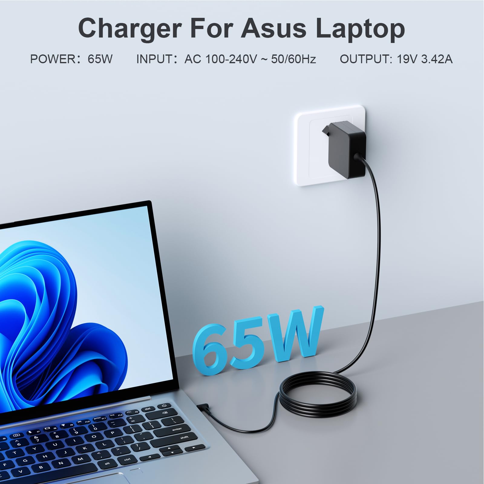 65W Notebook Adaptateur Chargeur pour Ordinateur Portable ASUS N193 V85