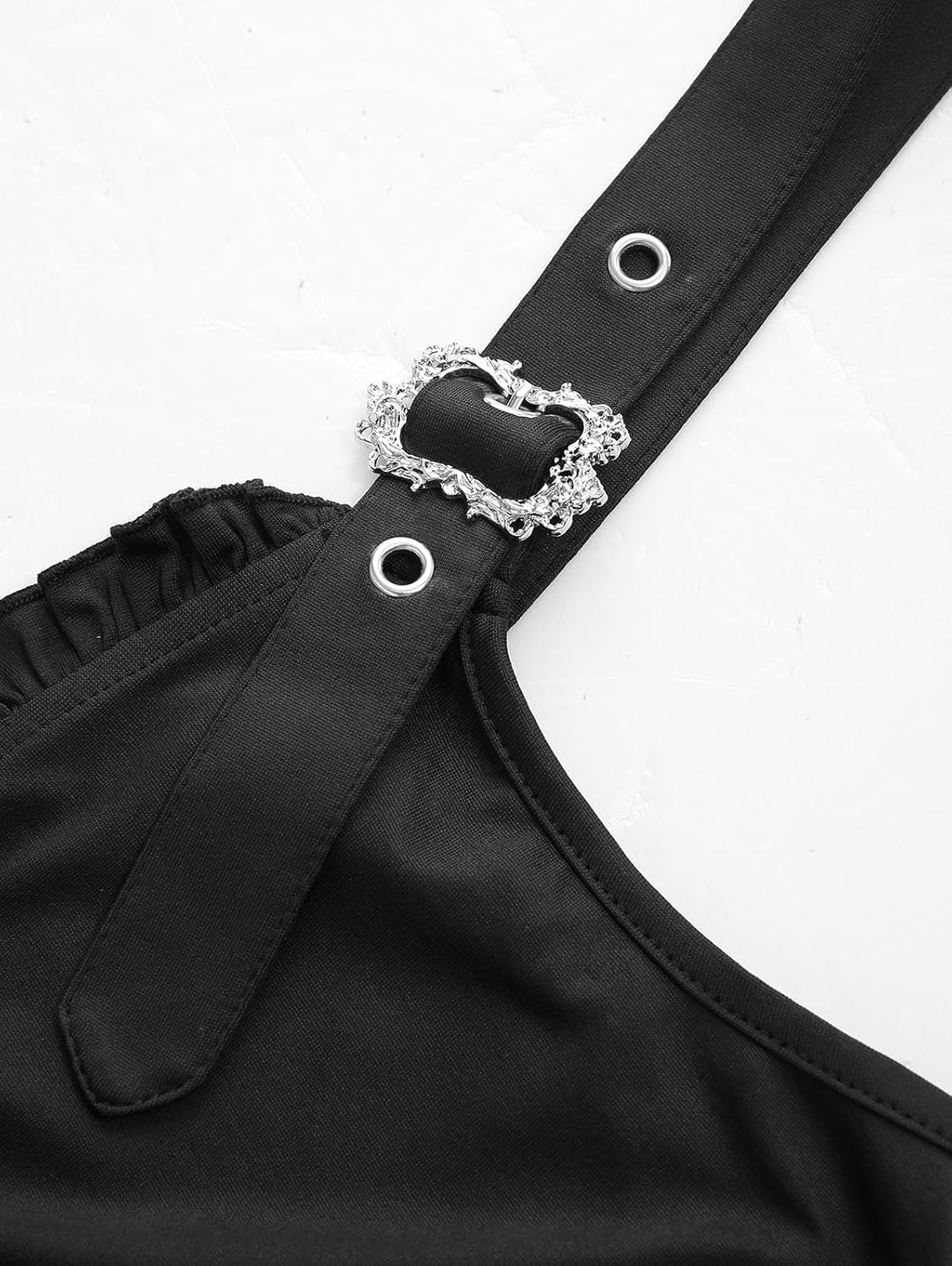 ROSE GAL Plus Size Romantic Goth Sleeveless Dress for Women Lace-up Layered Ruffle High Low Hem Maxi Flowy Tank Dress - Image 4