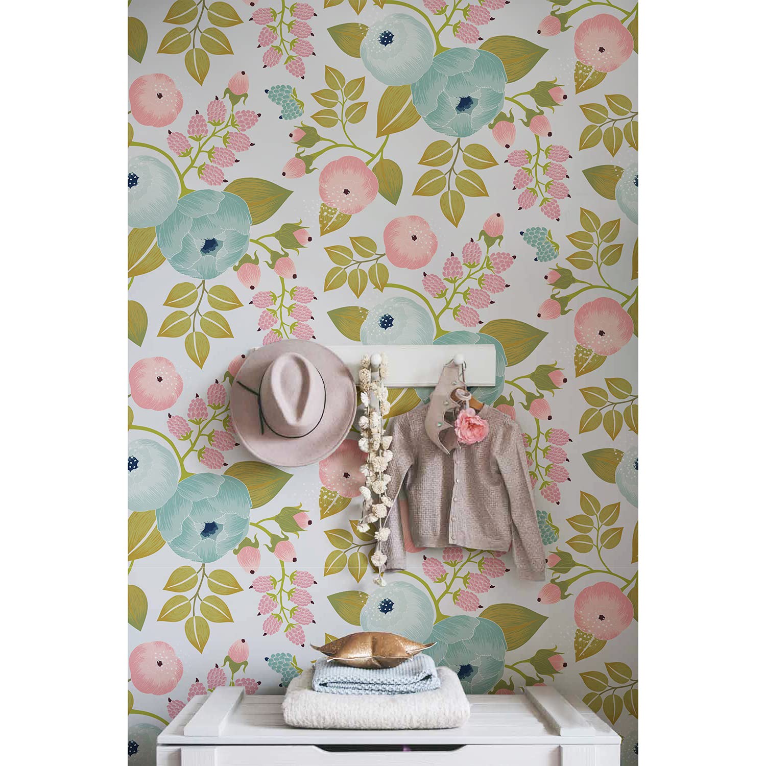 Papier peint floral mural pour transformer l'ambiance d'une chambre