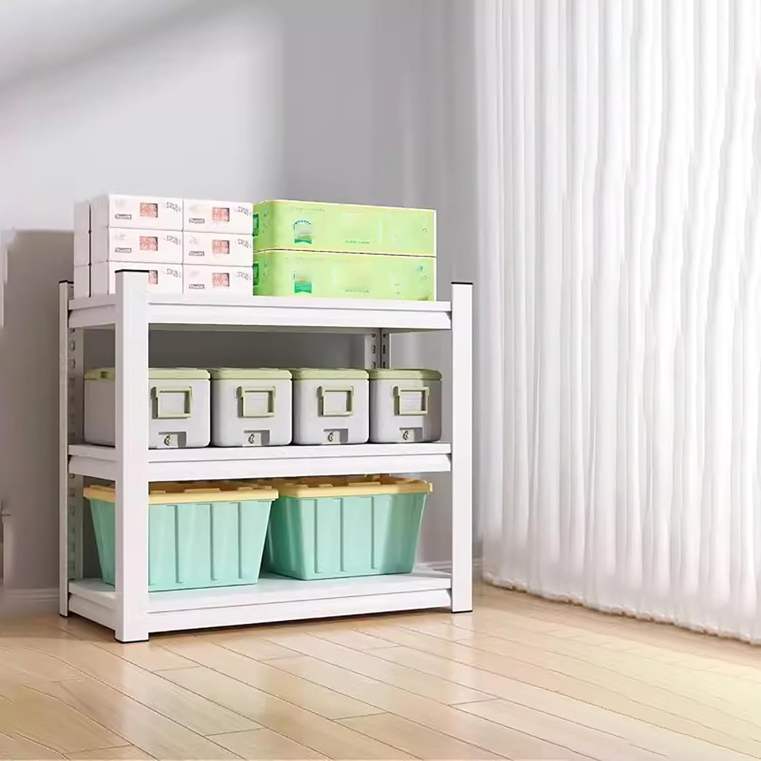3-Tier / 4-Tier Retail Display Racks,Kitchen Organizer Shelf,Convenience Store Snack Display Stand,Strong load-bearing capacity,Adjustable shelves,for Warehouse Supermarket.(Black,80*50*113cm)