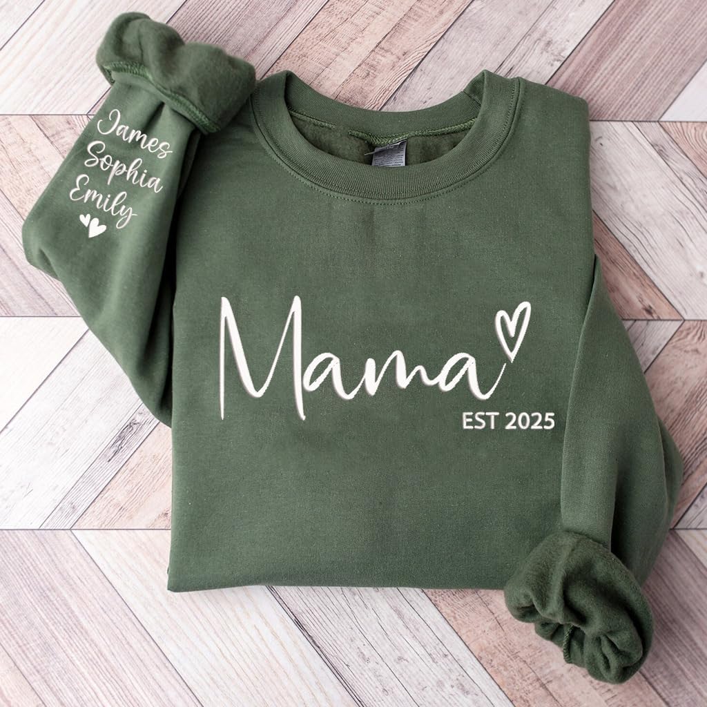 Custom Embroidered Grandma Sweatshirt, Personalized Nickname Embroidered Shirt, Christmas Mothers Day Shirt Gifts - Image 5