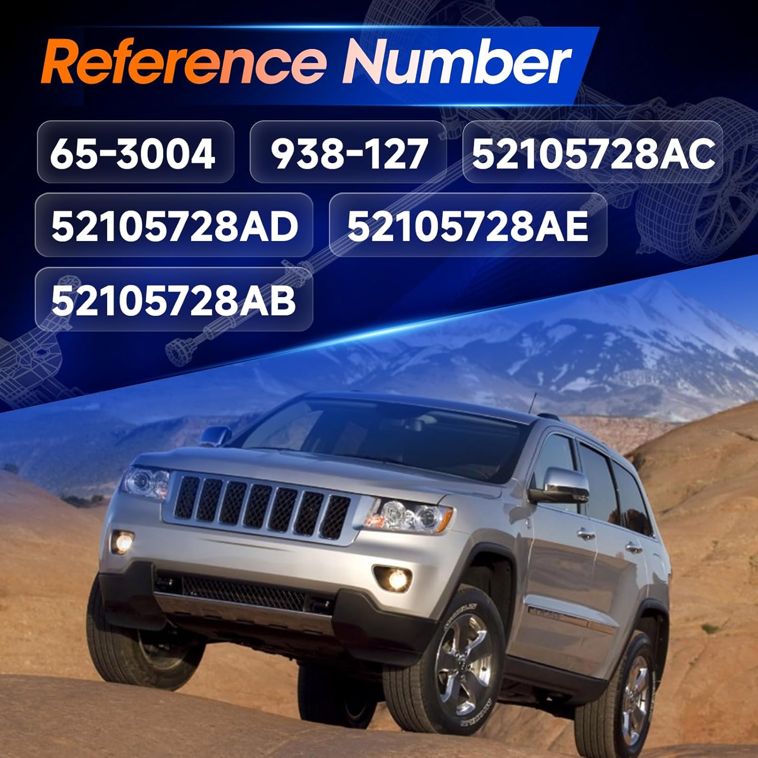 Front Drive Shaft Assembly Fit for Jeep Grand Cherokee 2005-2006 [AWD Automatic], Complete Prop Shaft Driveshaft OE 52105728AC, 52105728AD, 52105728AE