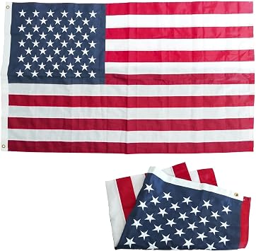 Thicken American Flag, US Flags 3x5 Outdoor High Wind, 3x5 American Flag Outdoor Heavy Duty with Embroidered Stars, 150D Oxford Cloth US Flag with Sewn Stripes Brass Grommets Outside All Weather