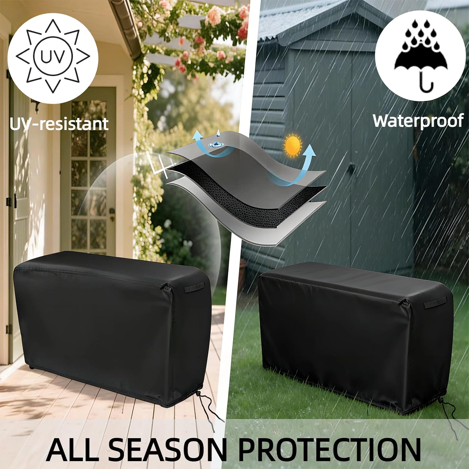 Electric Log Splitter Cover Waterproof, Dust Cover for SuperHandy Wood Splitter Portable 20 Ton Gas Powered, Weather-Resistant Firewood Splitter Machine Covers for Wood Chipper,51" x 27" x 43"
