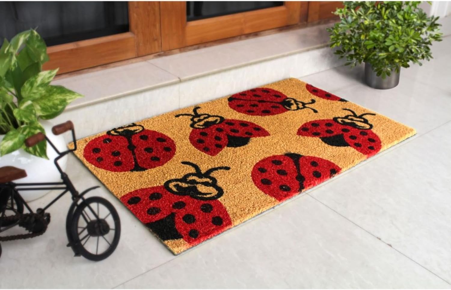 Rugsmith Insect Doormat, 18" x 30" Rectangle, Welcome Lady Bug
