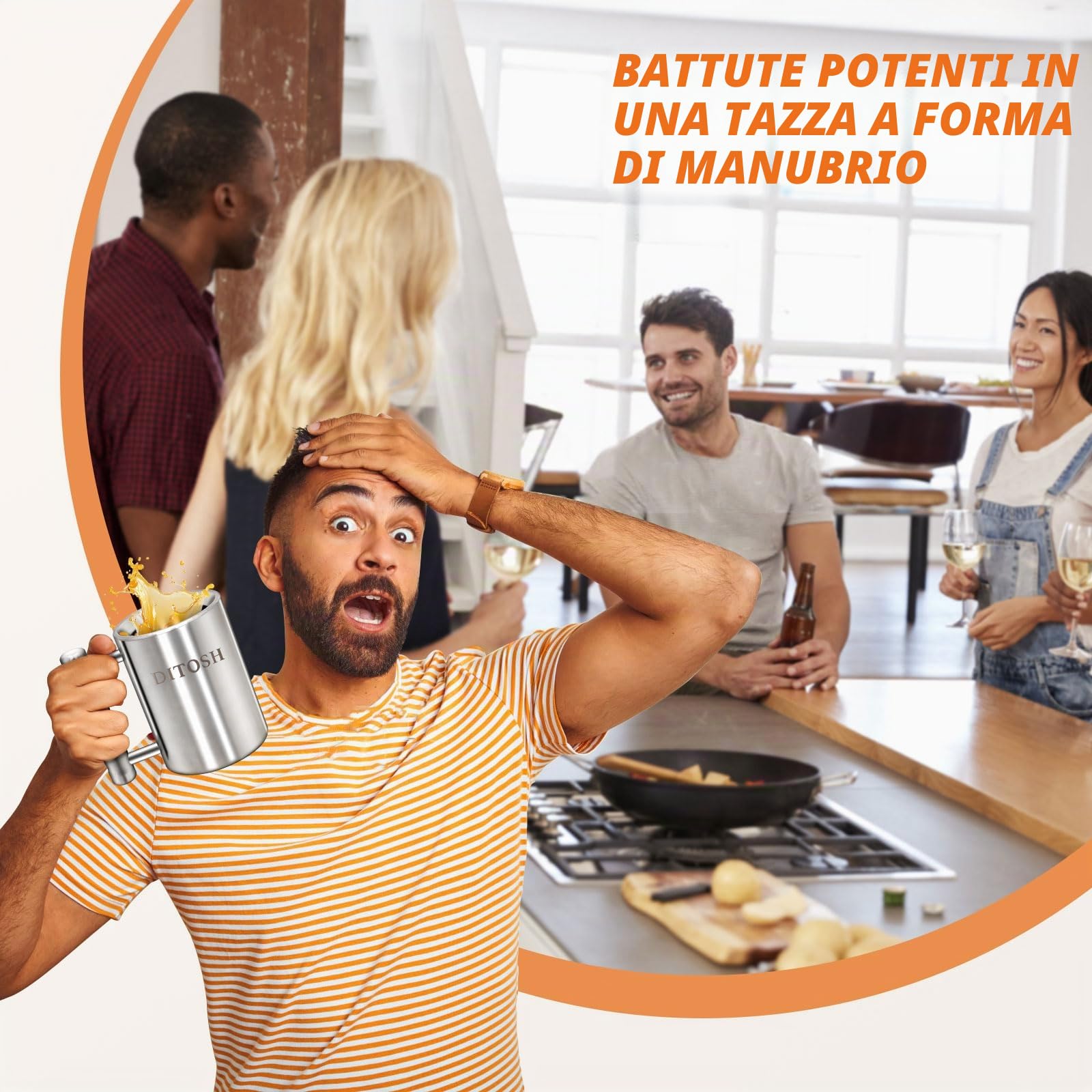 8kg/17.6lb Pesante Tazza di Caffè Sfida 304 Acciaio Inox Tazze Manubrio Argento Sovrappeso Sport Tazza d'acqua per l'allenamento Fitness Braccio Forza Prank Regalo Casa Palestra 300ml/10.2oz