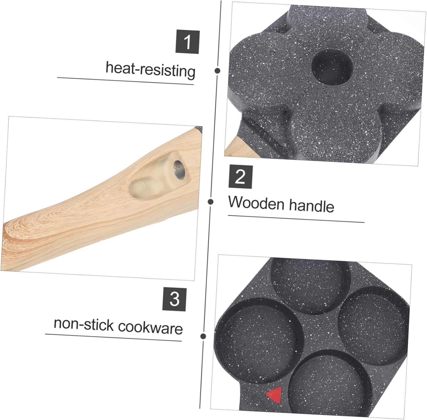 4 Holes Nonstick Egg Frying Pan Mini Omelette Skillet for Breakfast Food-Grade Material for Home Kitchen and Restaurant Cooking