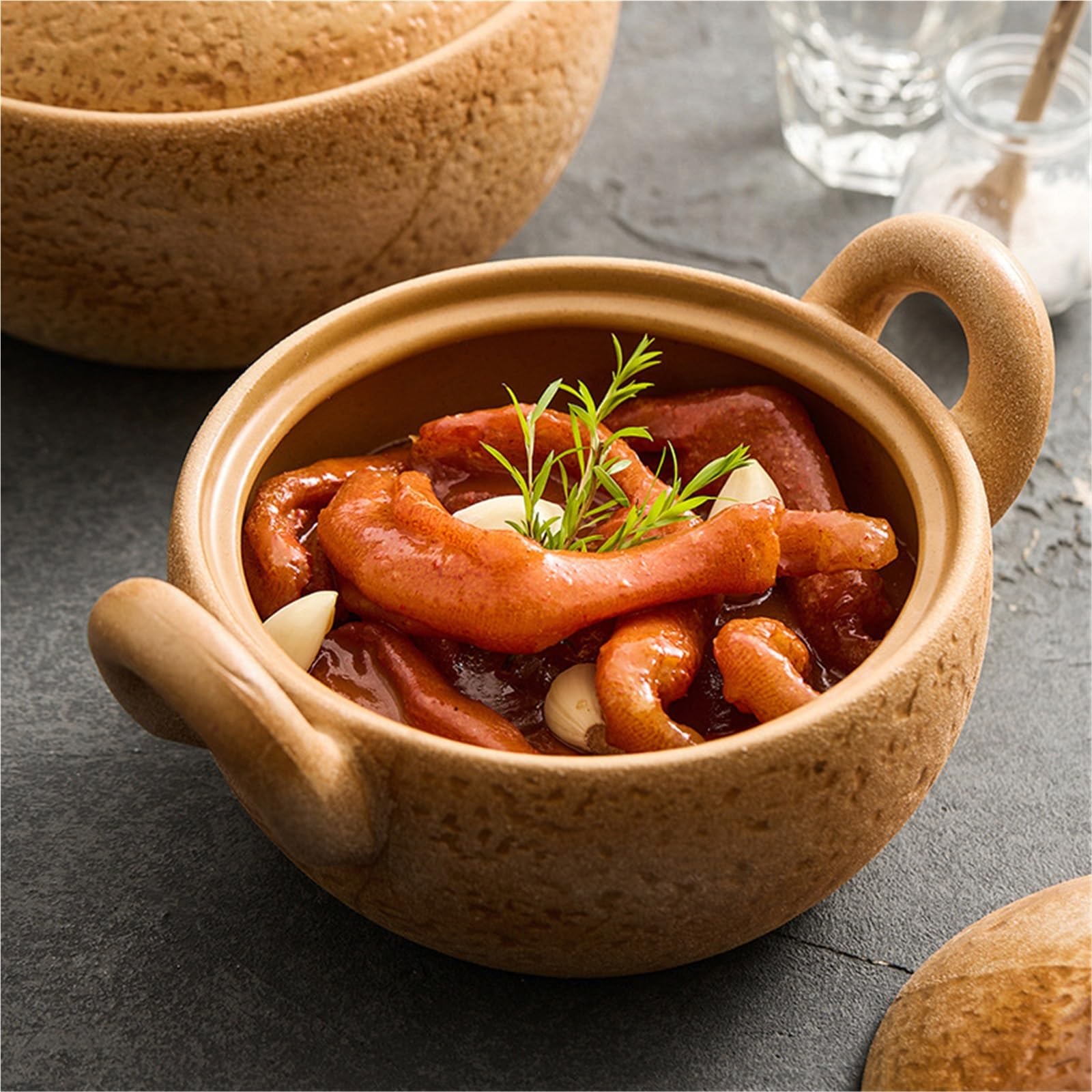 Ceramiczny garnek do zapiekanek, odporny na wysokie temperatury, domowy przyrząd do przygotowywania zupy do codziennego gotowania, idealny do rodzinnych posiłków (28,5 cm)