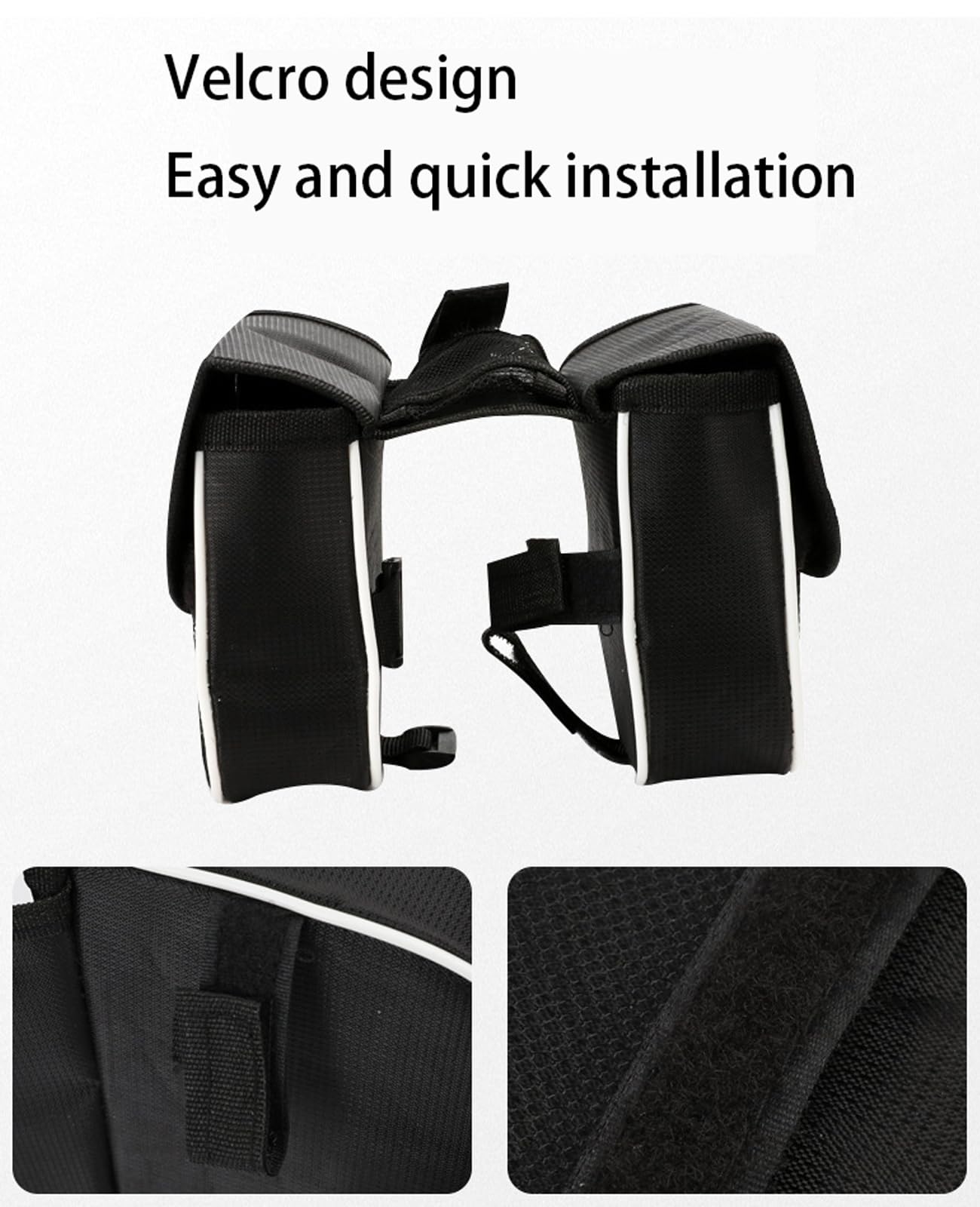 UNICOLD Waterproof Bicycle Storage Bags Reflective Phone Mount Top Tube Bag Bike Phone Case Holder Accessories Cycling Pouch Compatible with iPhone 15,14, 13, 12, Samsung Galaxy Ultra phones Fit 6.5”