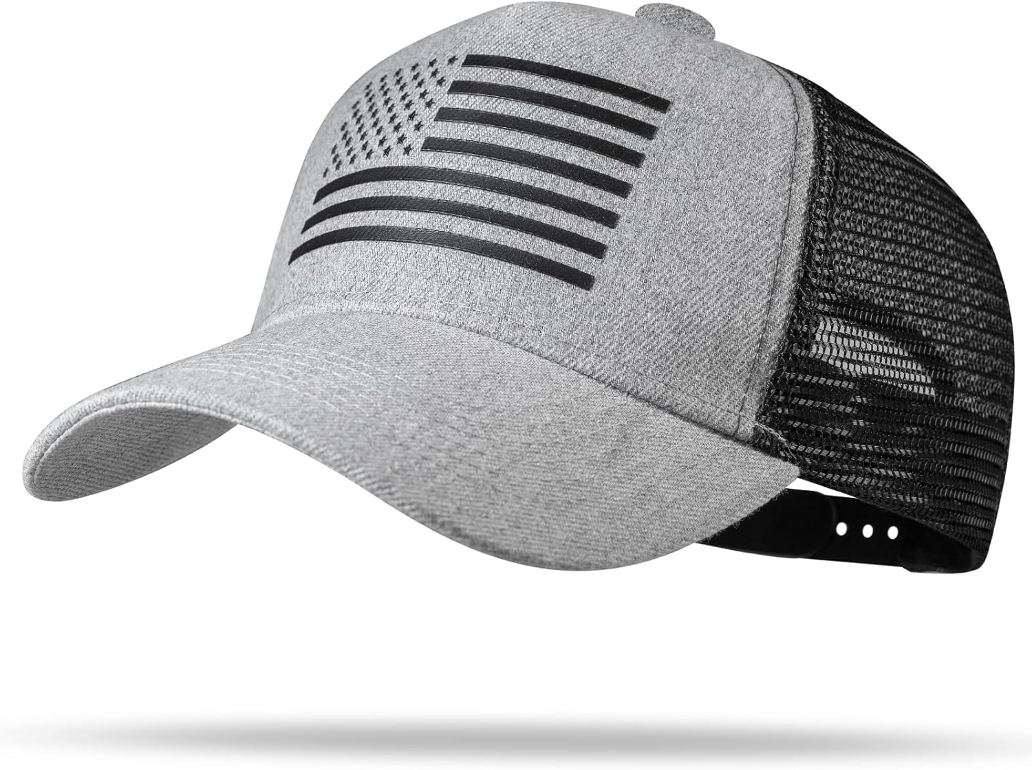American Flag Trucker Hat - Snapback Hat, Baseball Cap for Men Women - Breathable Mesh Side, Adjustable Fit - for Casual Wear