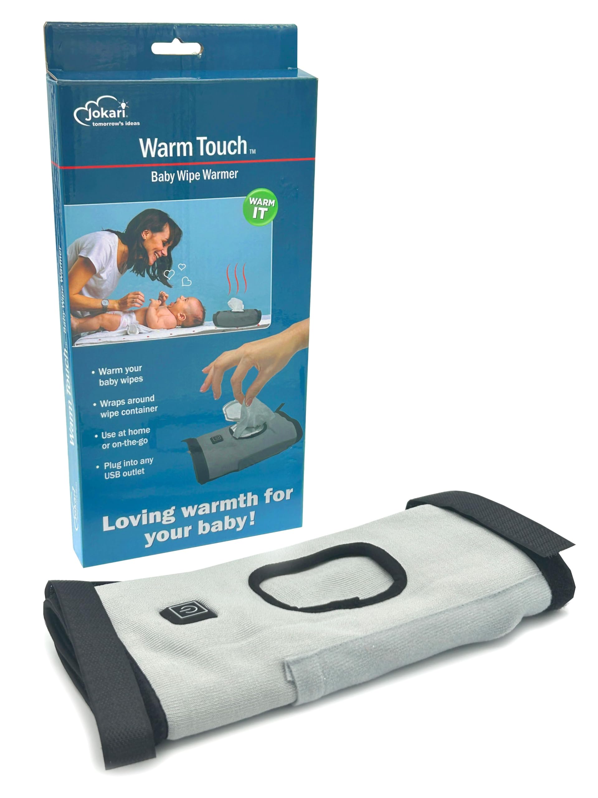 Jokari Adjustable Portable Baby Wipes Warmer Wrap. USB Rechargeable Multiple Heat Settings for Gentle Warmth. On the Go Heater Fits Most Diaper Bags