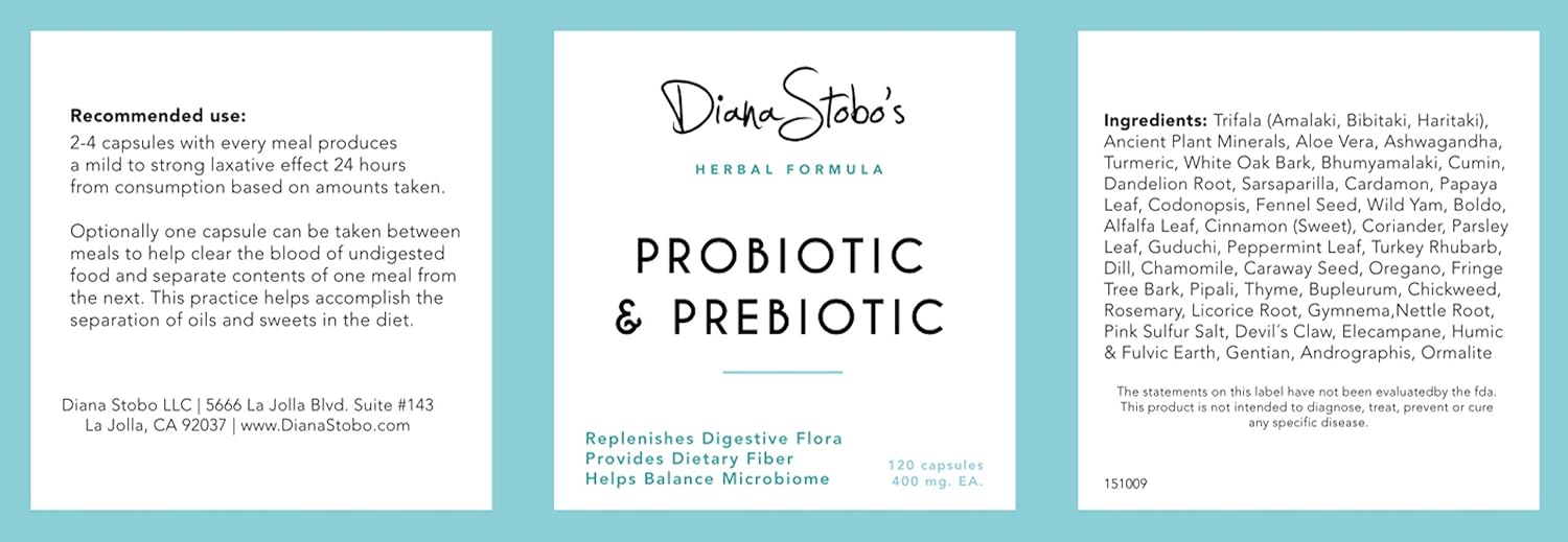 Diana Stobo's Probiotic & Prebiotic Formula 120 Capsules