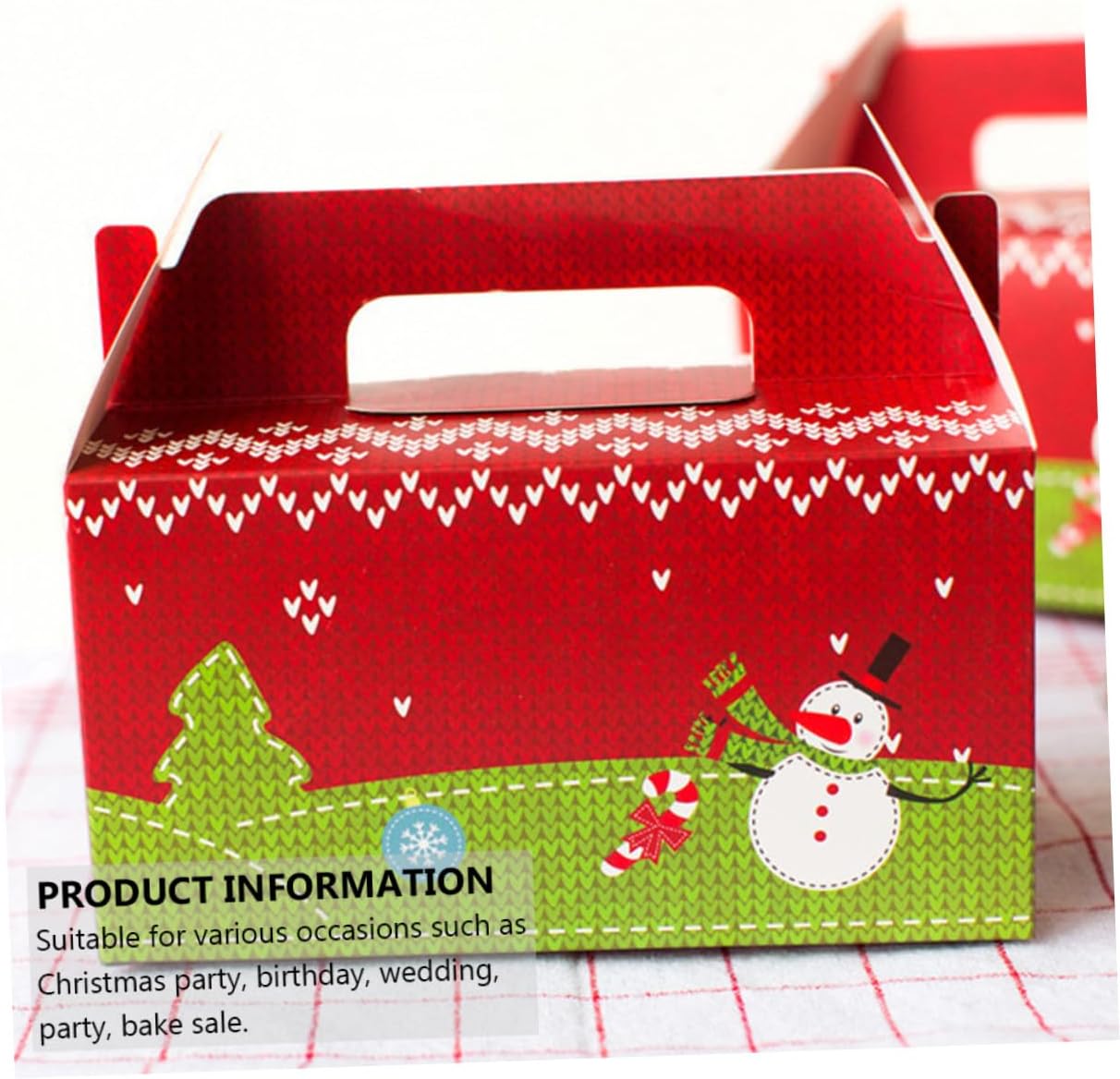 20pcs Paper Cupcake Boxes with Two-hole Insert Christmas Bakery Containers Portable Paper Cupcake Carriers for Holiday Party Supplies