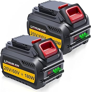 2Pack Battery Replacement for Dewalt 60V Battery Compatible with Dewalt 20V/60V Max Battery DCB606 DCB609 DCB612 180Wh Batteries