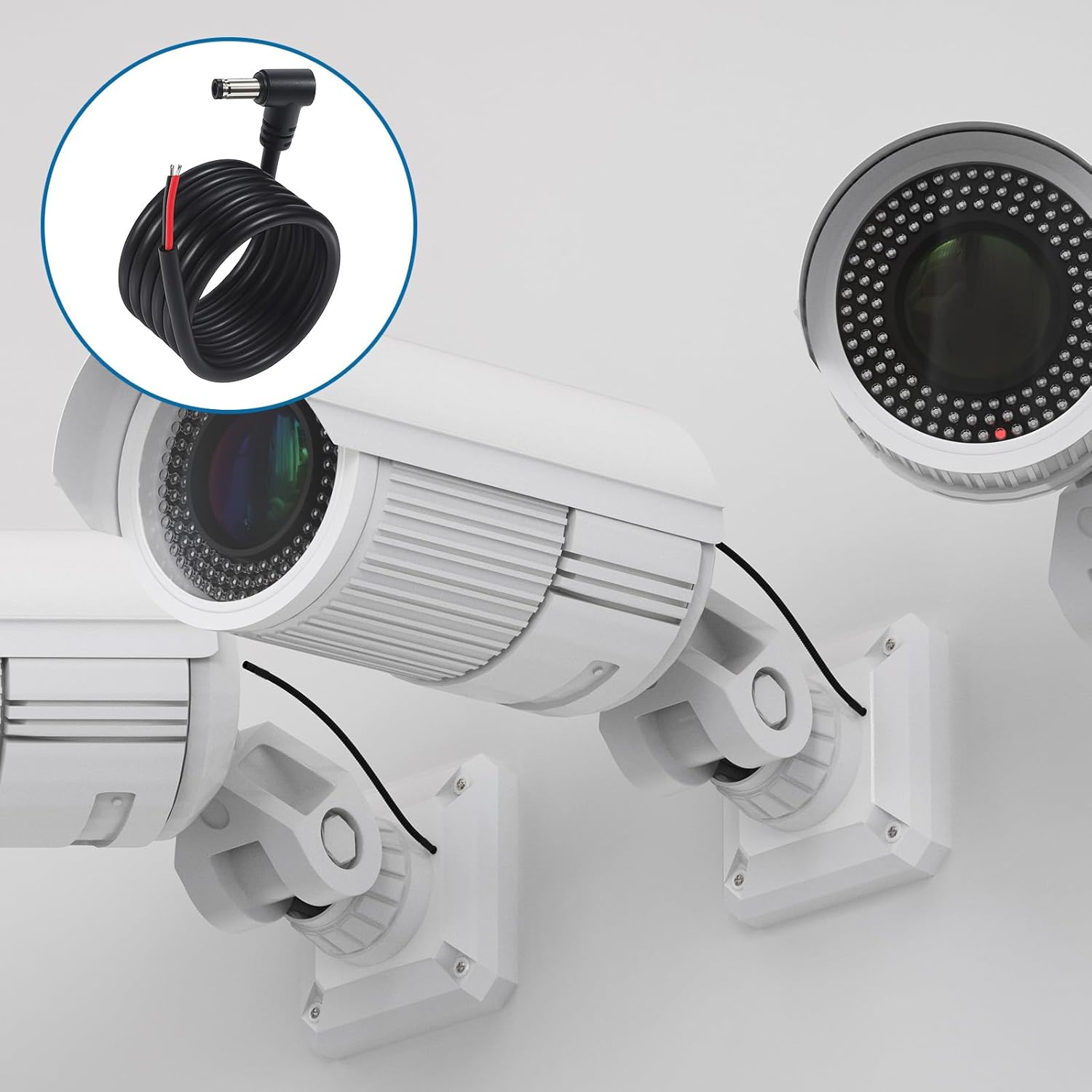 2 Pcs Right Angle DC Power Pigtails Cable, 90 Degree 5.5 x 2.5mm DC Male Barrel Plug to Bare Wire Open End Power Supply Adapter Repair Cord for Security Camera LED Strip Light Monitors (3.3FT) - Image 4