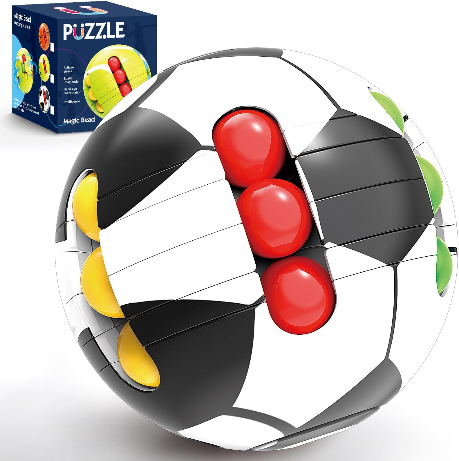 Puzzle Sport Ball Toys - 3D Brain Teasers and Puzzle Games for Kids and Adults, Travel Games for Ages 3+, Intelligence 6.35cm Small Magic Bead, Adult Relieve Stress,Hand Sport, Gifts Kids Boys