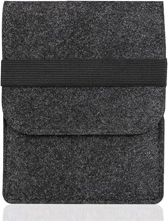 6 inch Sleeve Fits Kindle E-Reader, Protective Felt Cover Case Pouch Bag Fit with All-New Kindle 2022/Kindle 10th Gen 2019/Kindle Paperwhite 1/2/3/4/Kindle Voyage/Kindle8th Gen, 2016 Black