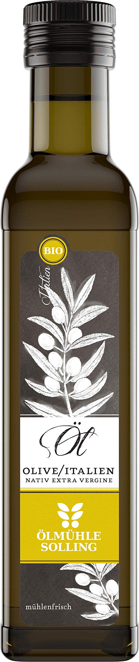 ÖLMÜHLE SOLLING - BIO Olivenöl aus Italien | Natives Olivenöl, vollmundig und fruchtig im Geschmack. Ideal für Pasta, Pizza & Salate sowie für Haut-& Haar | Inhalt: 250 ml