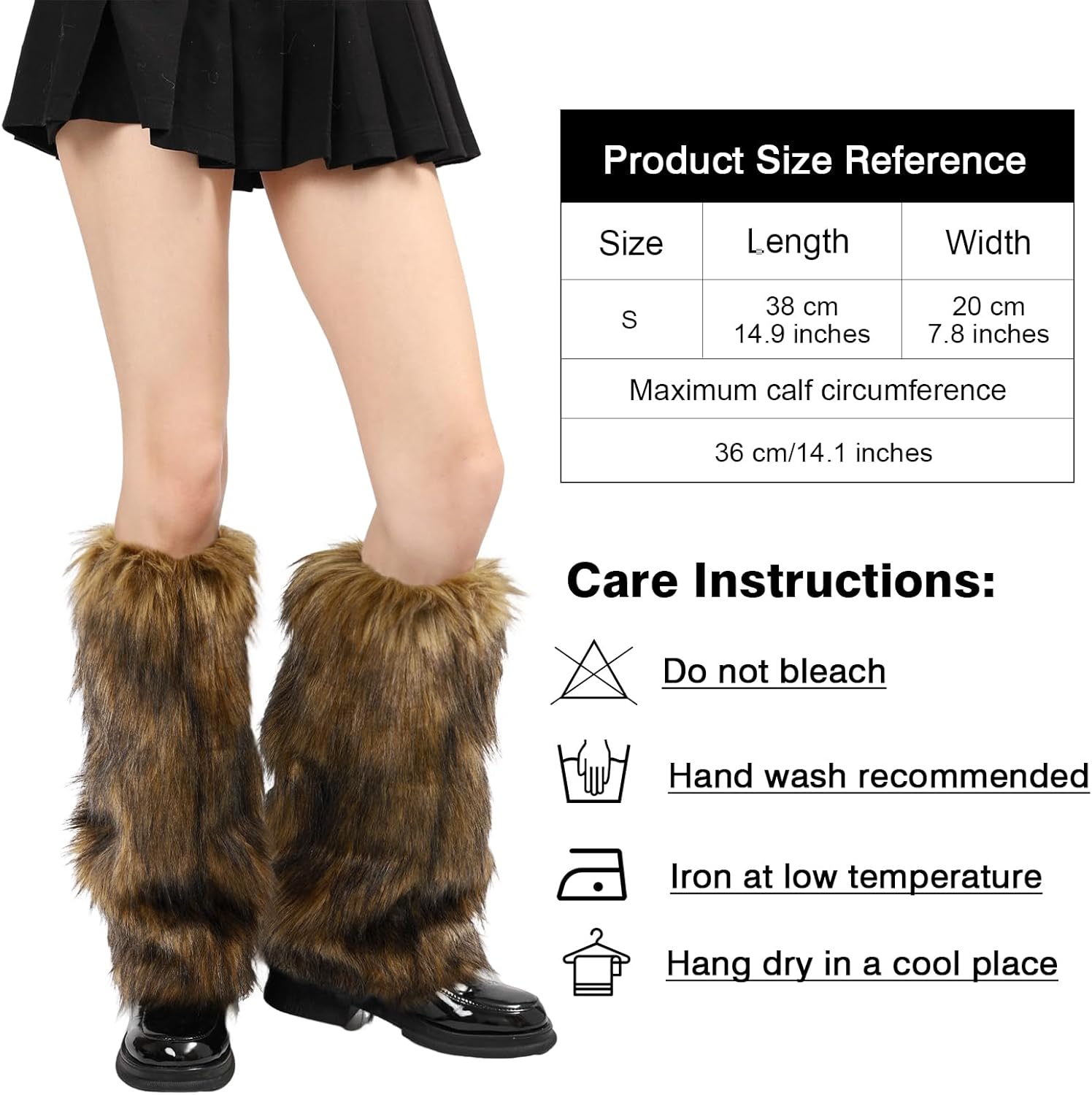 Junely Faux Fur fuzzy Leg Warmers for Women Winter Furry Leg Warmer Fluffy Boot Cuffs Covers for Halloween Christmas Costume - Image 5