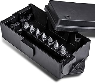 ONLINE LED STORE 7-Gang Electrical Junction Box for Trailer Wiring [Steel Studs] [Solid Build] [Waterproof] 7 Way Trailer Wire/Cable/Cord Connection Box for RV Trailer Light Camper Rewiring