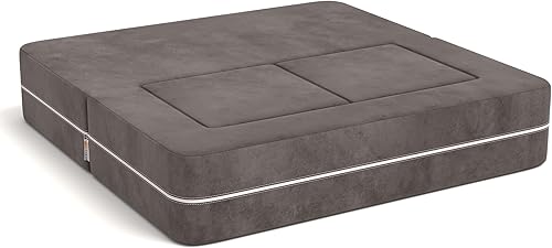 Miniatura 6 de Jaxx Zipline - Sofá biplaza modular para niños, otomana y tumbona plegable, color carbón