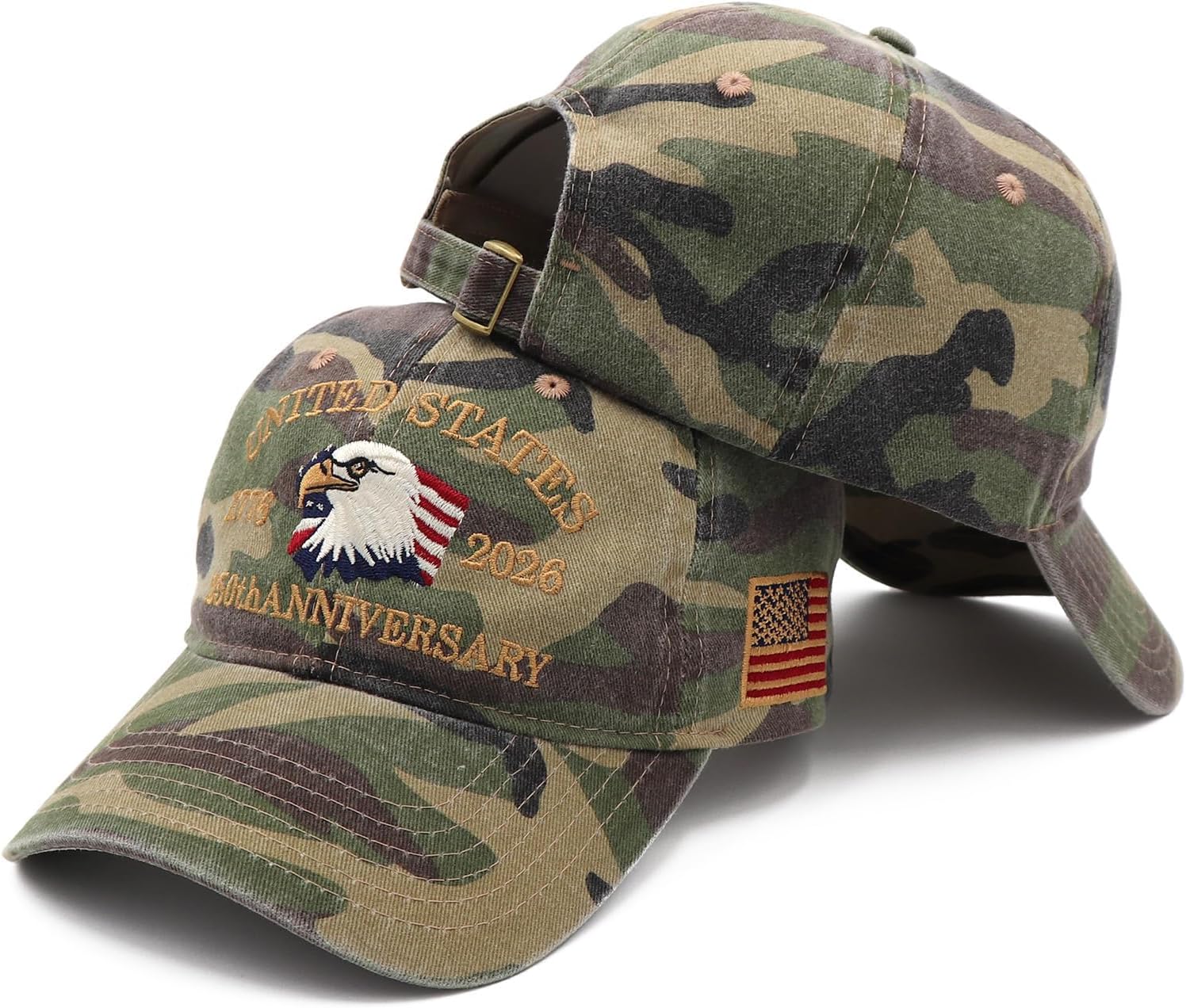 250 Anniversary USA Hat – Adjustable United States 250 Year American Anniversary Hat,Eagles Embroidery Patriotic Baseball Cap - Image 4