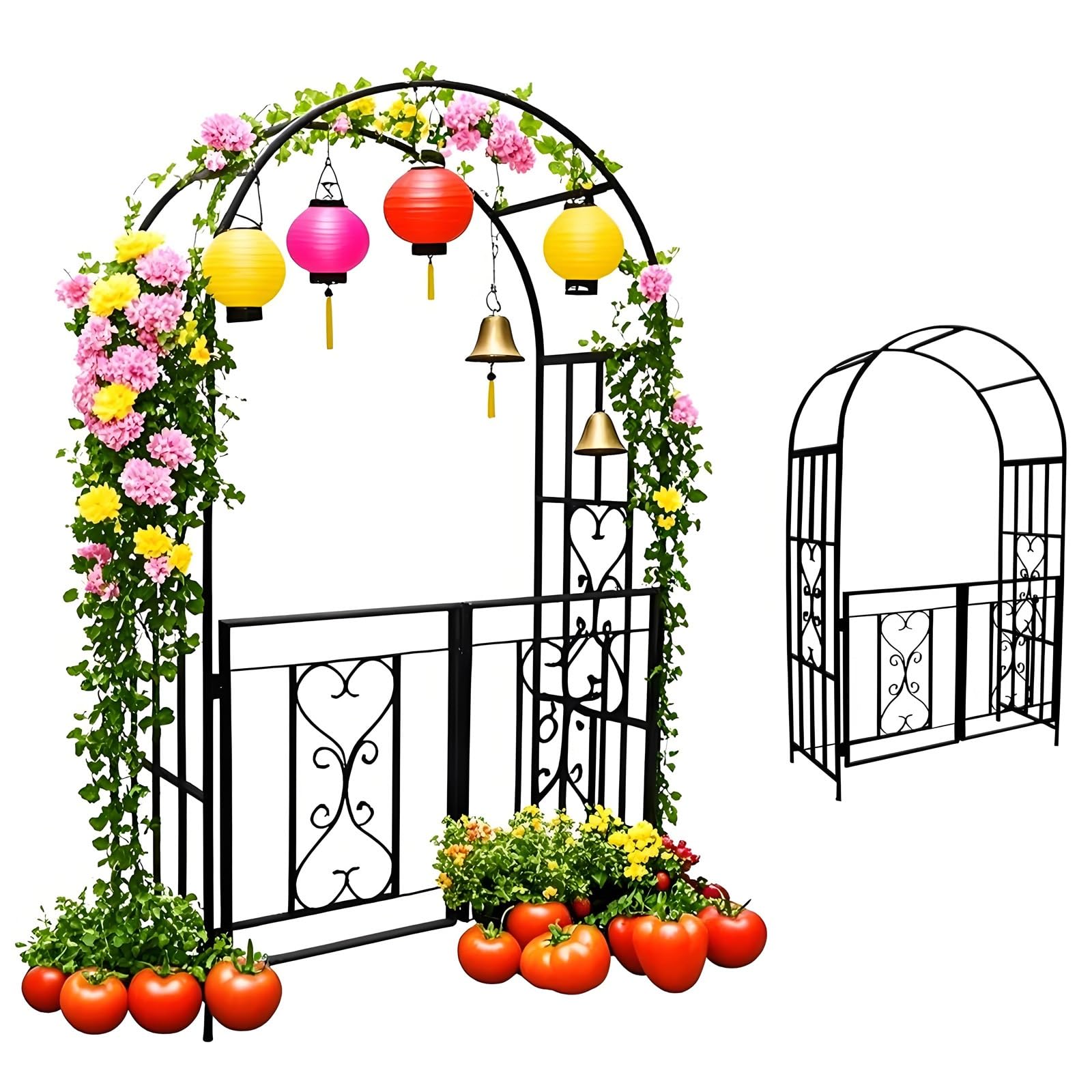 Arche de jardin robuste contre le vent pour supporter rosiers et vignes
