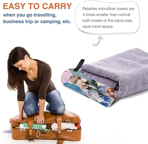 Miniatura 4 de Jimin - Toalla de playa de microfibra ligera de secado rápido, toalla de baño de secado rápido, manta de mar, tapiz para viajes, playa, gimnasio,