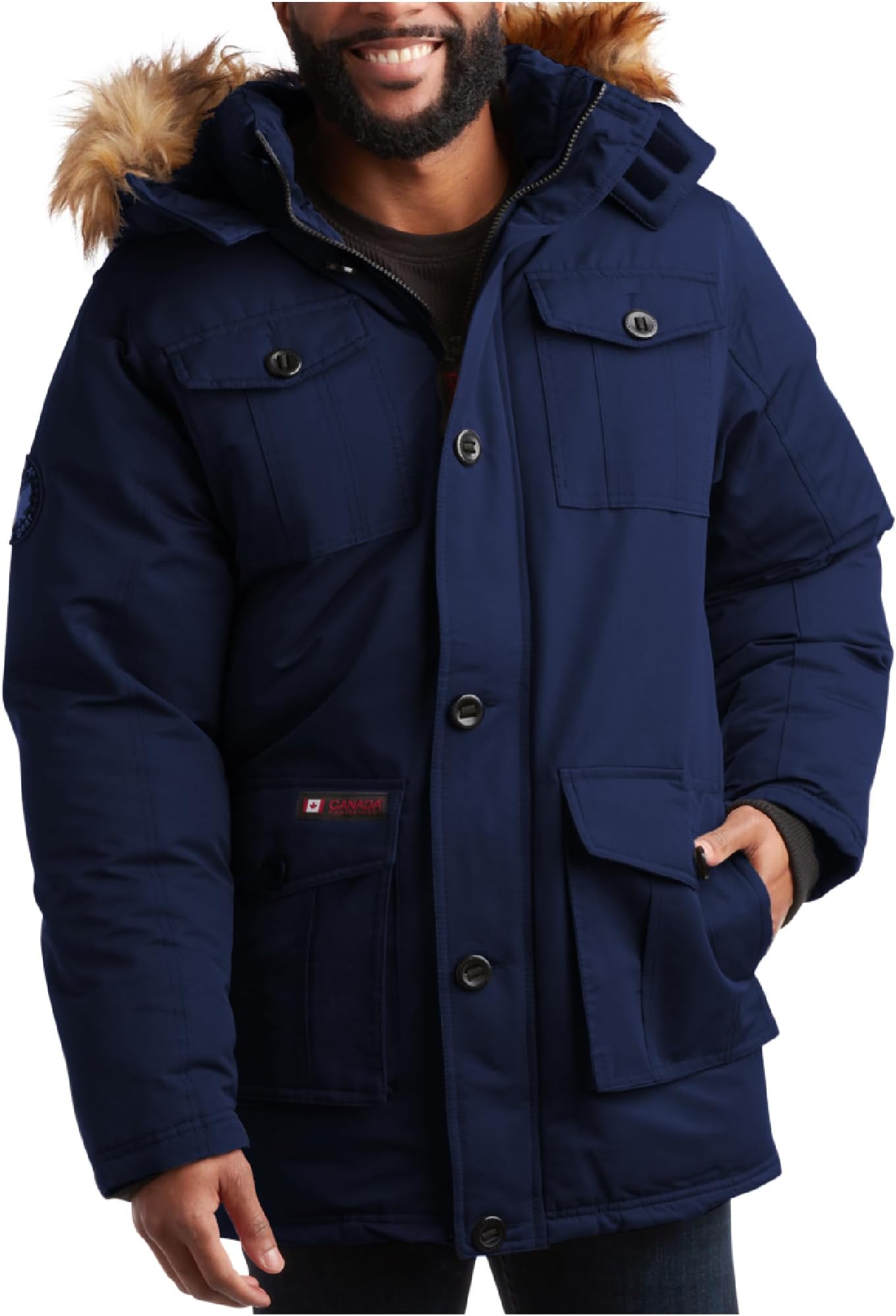 Mens Parka Jacket - Heavyweight Insulated Water Resistant Winter Coat for Men with Faux Fur Hood