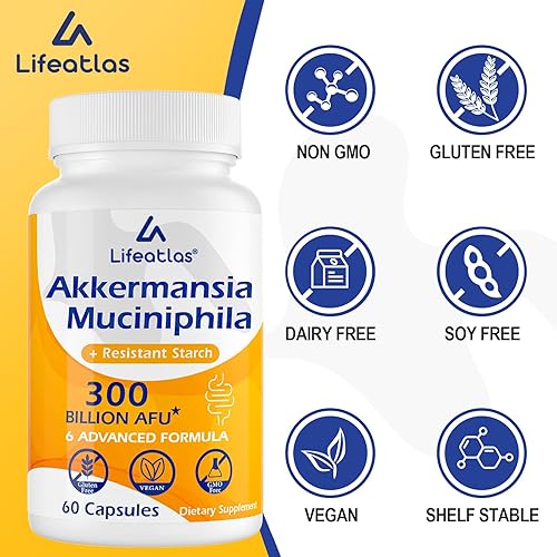 Miniatura 5 de 300 mil millones de AFU Akkermansia Muciniphila - Probióticos Akkermansia vivos para mujeres y hombres, para GLP-1, digestivo, intestino, inmune y