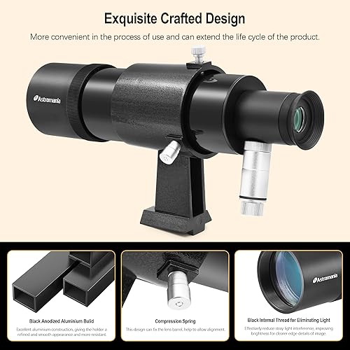 Miniatura 23 de Astromania Buscador de alcance 9x50, ángulo recto de imagen correcta, buscador de telescopio óptico, totalmente multicapa para telescopio