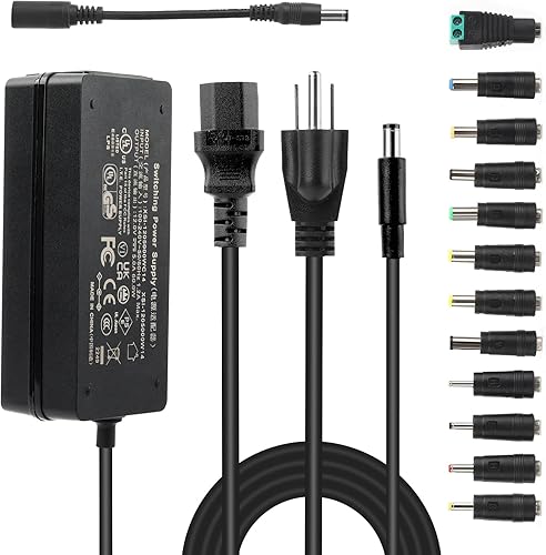 Miniatura 8 de Adaptador de fuente de alimentación de 12 V, 5 A, 60 W, con certificación UL, 12 voltios, 5 amperios, 60 vatios, adaptador de corriente de 100 V-240