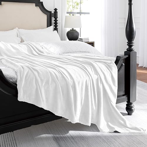 Miniatura 3 de Manta blanca de Navidad súper suave y acogedora para sofá o cama. Manta de microfibra de felpa ligera, 50x60 pulgadas