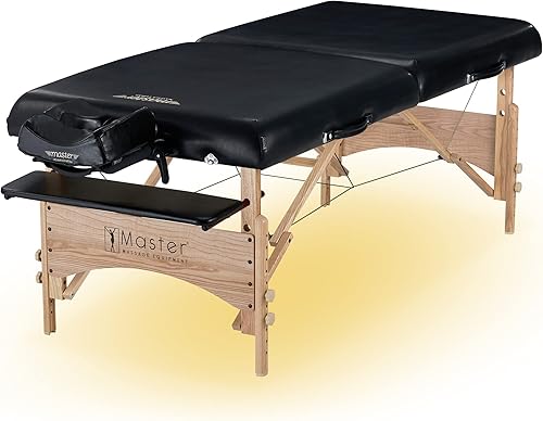 Master Massage Gibraltar LX - Mesa de masaje portátil extra grande de 32 pulgadas, cama de salón de belleza con sistema de iluminación ambiental