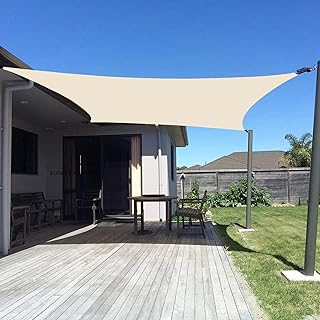 SUNNY GUARD Custom Size 4'x4' Cream Sun Shade Sail Rectangle UV Block Shade for Outdoor Backyard Yard Patio Garden.(Customized.)