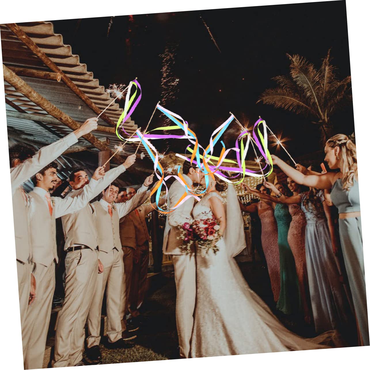 TOPBATHY 40 STK -Stick Hochzeit Zauberstäbe aus Bändern -Feenstäbe tragbare Farbbänder Geschenkband Fairy Wand Wedding Decoration Performance-Fee-Zauberstab -Fee-Stick Schleife