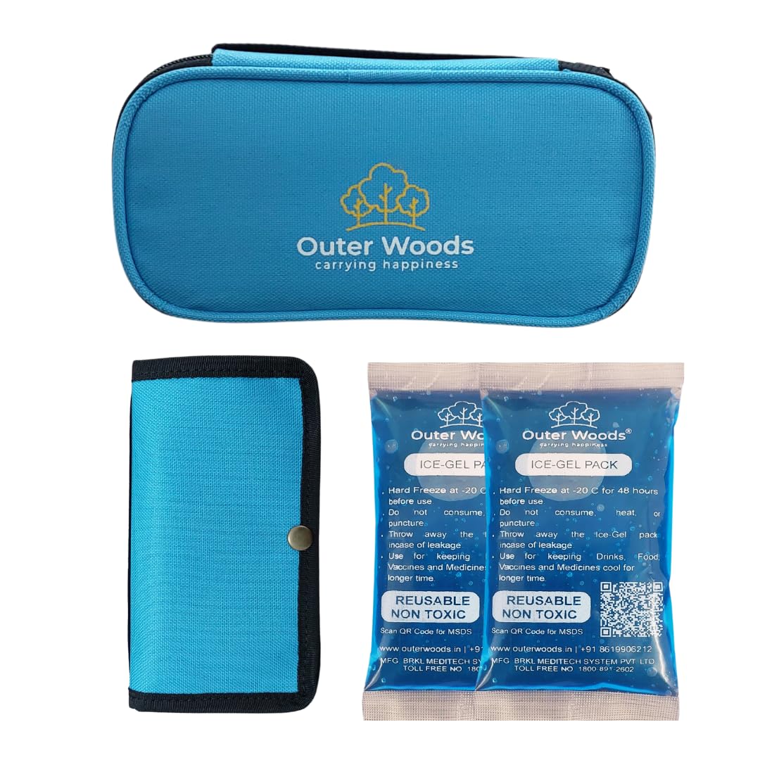 Outer Woods Insulin Cooling Travel Pouch for Diabetics with Two Ice Gel Packs - Sky Blue | Ice Pack for Insulin | Insulin Cooler Bag for Travel | Keep Insulin Safe and Cool for 6 to 8 Hours (B0BKQFGZDG) Amazon Price History, Amazon Price Tracker