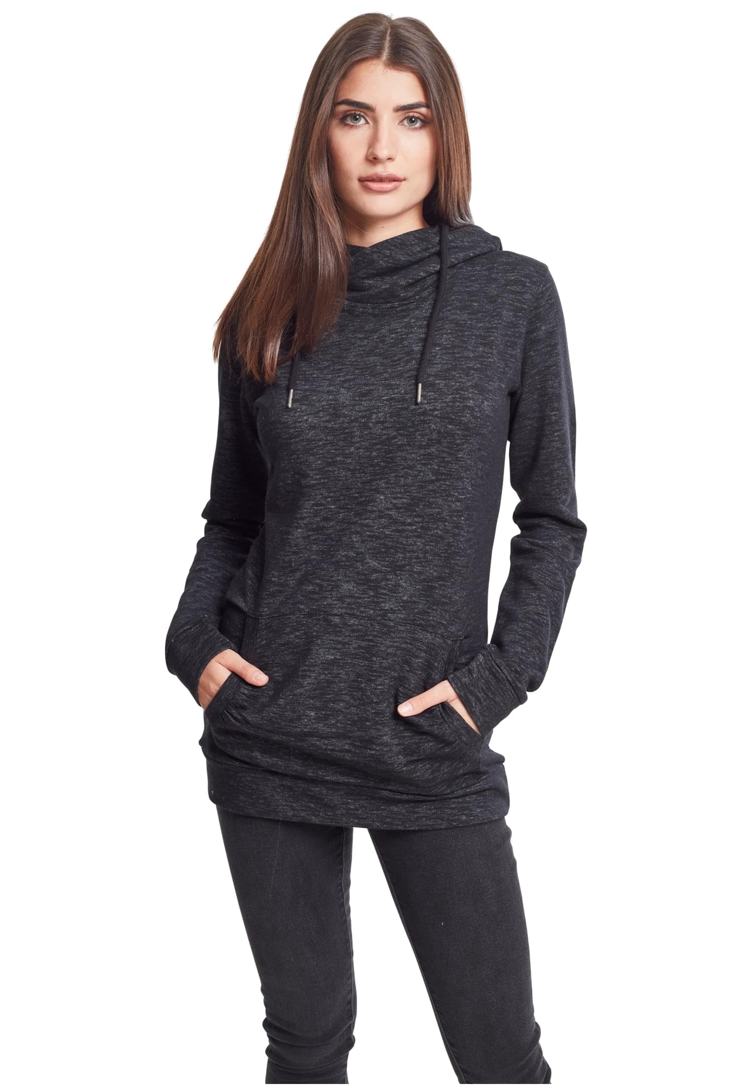 Urban Classics Bluza z kapturem Kobiety Ladies Slub Terry High Neck Hoody