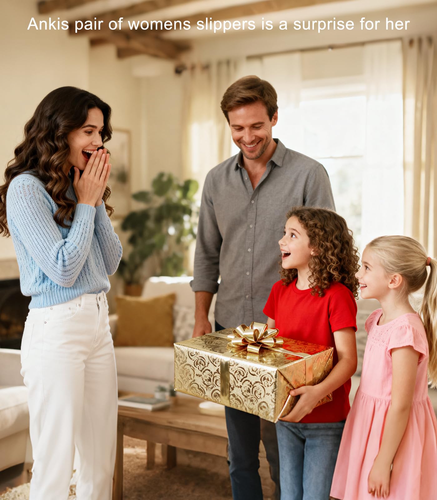 Ankis Womens Fuzzy Slippers Memory Foam Cross Band Cozy House Slippers Plush Home Fluffy Furry Slippers Open Toe Cute Soft Ladies Indoor Outdoor Slipper Slides Wedding Bride Shoes Gifts: 7-8 Dusty Pink