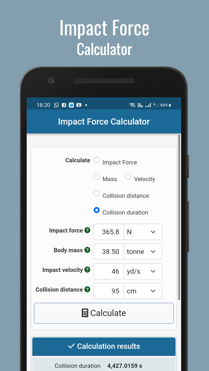 Impact Force Calculator - App on Amazon Appstore
