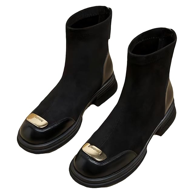 Womens fashionable thick-soled chunky boots - with a soft and seamless upper and an elegant exquisite and anti-slip