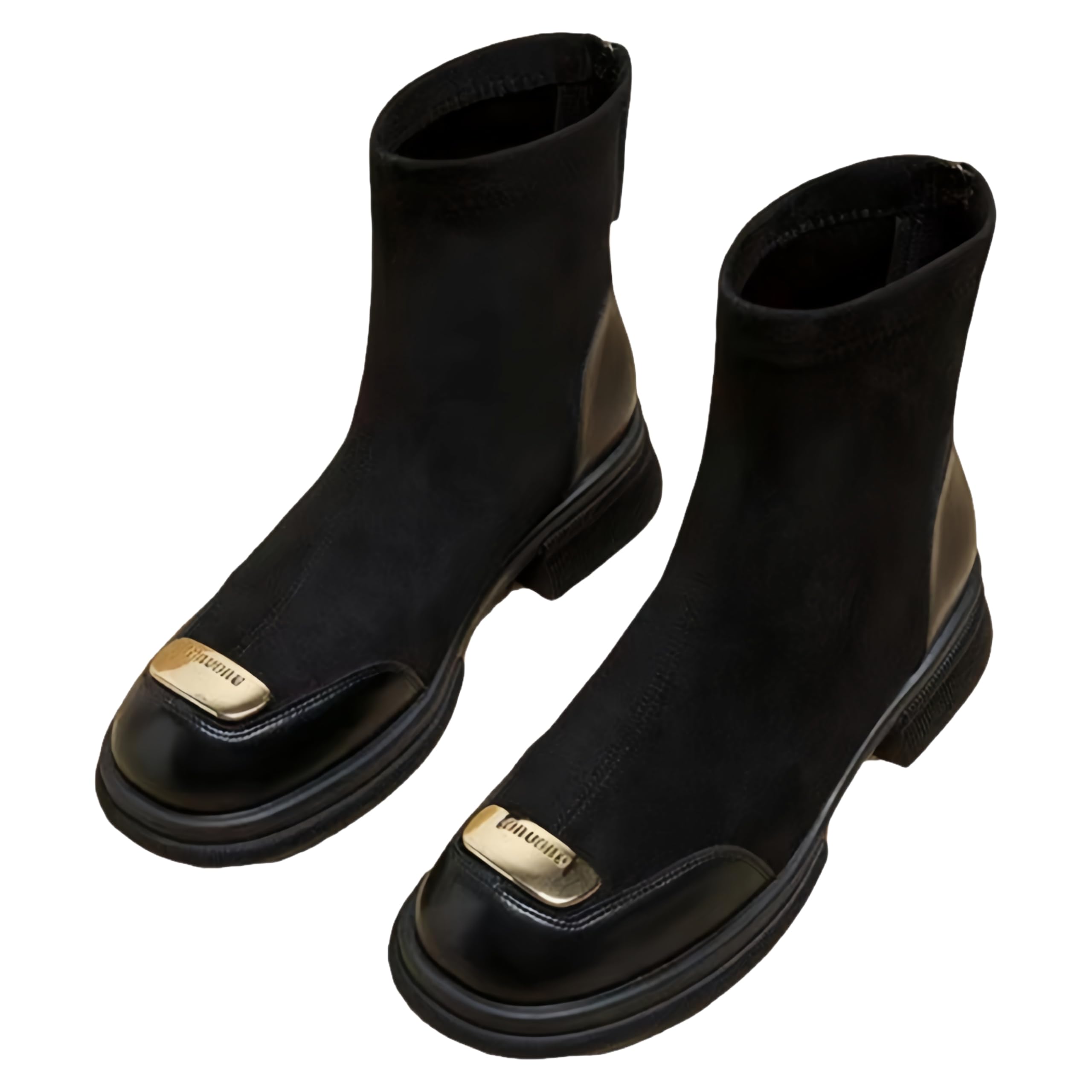 Womens fashionable thick-soled chunky boots - with a soft and seamless upper and an elegant exquisite and anti-slip