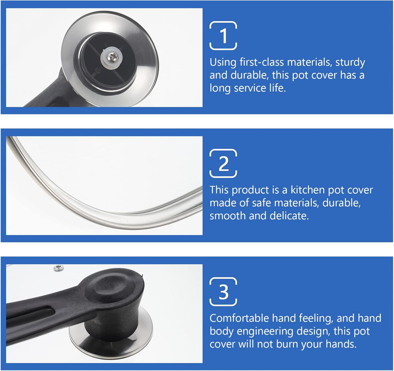 UPKOCH Clear Pot Lid Glass Square Lid with Knob Handle Griddle Dome Clear Pot Cover Saucepan Protector Kitchen Cookware for Pot Stove Skillet 30CM Cooking Pot Lid