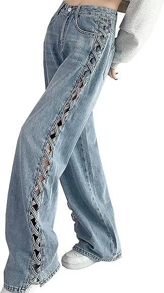 Amazon | [MMTYRM] ジーンズ レディース ゆったり デニム ロング 