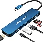 Hiearcool USB C Hub pour MacBook – 7-in-1 USBC Adaptateur avec 4K HDMI, 100W PD, USB 3.0 5Gbps Ports, SD/TF Lecteur de cartes – USB-C Dongle pour bureau, réunions, voyages & Home Setup-Space Gris
