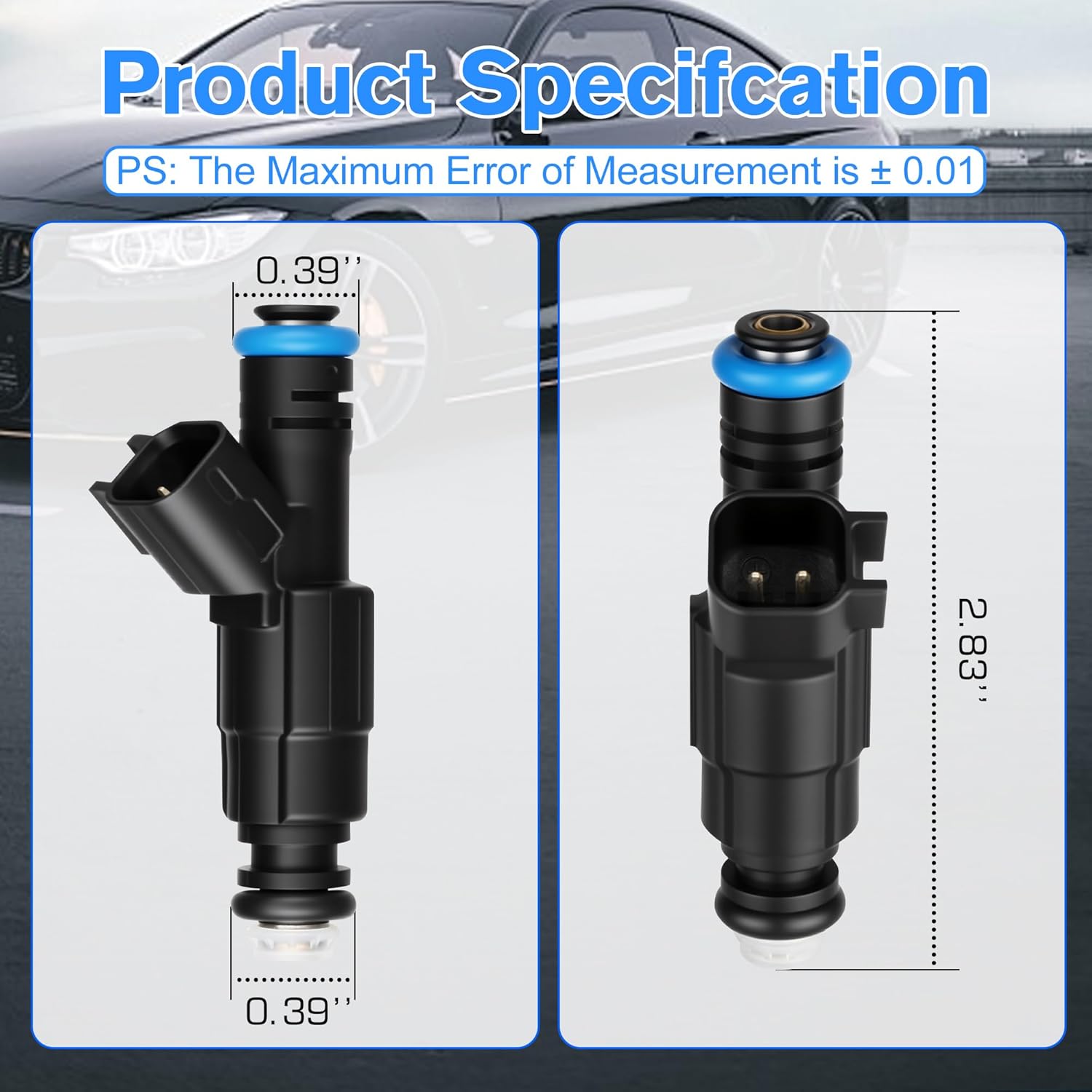 Pack of 6 Fuel Injector Compatible with Jeep Grand Cherokee Wrangler 4.0L 1999-2004,for Dodge Ram 1500 2500 3500 5.2L 2000-2003, 4 Holes,Replace Part OE 0280155784,4854181,280155784,4667938