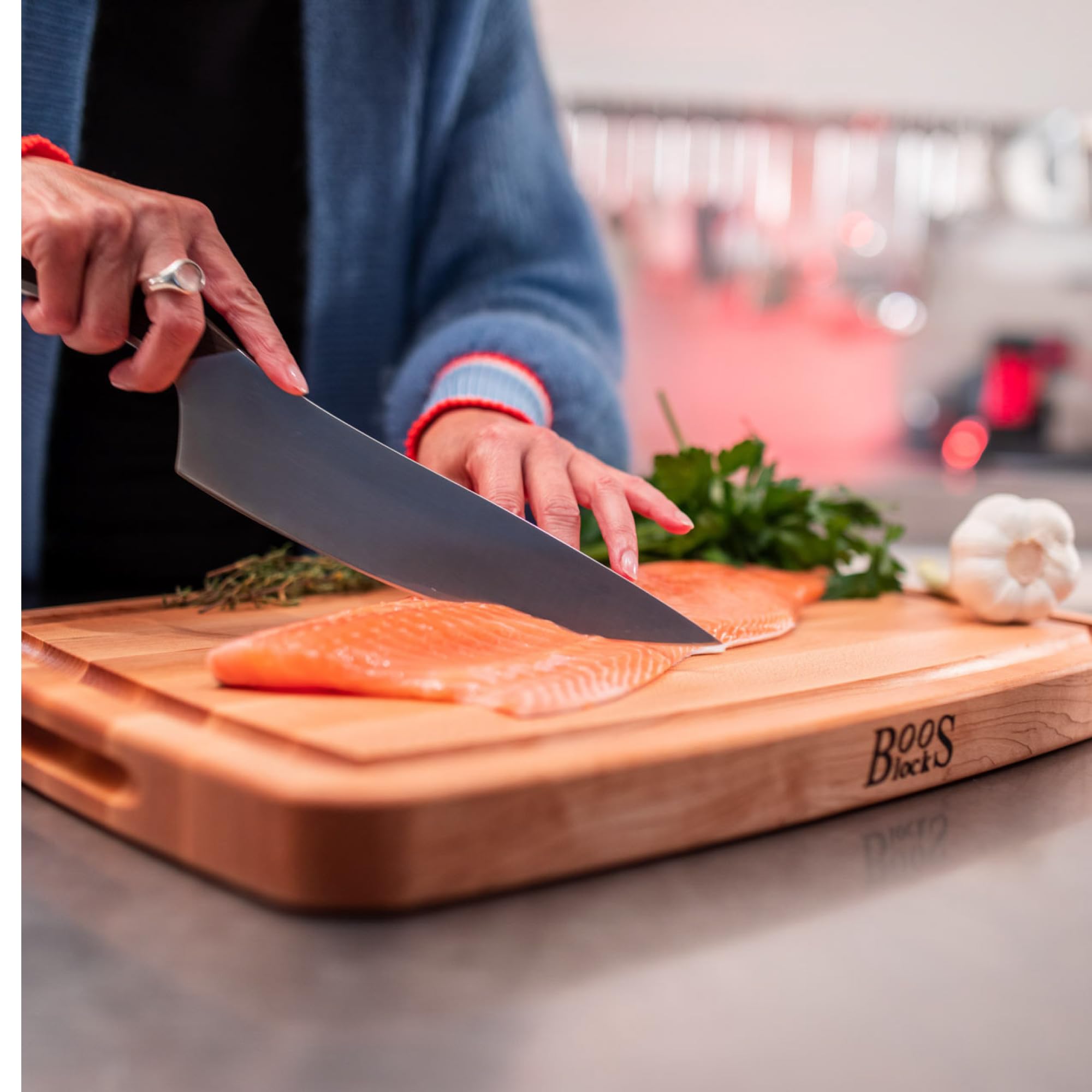 Boos Block Butchers Block Chopping Board - Thick Chopping Board - North American Hard Maple Chopping Board - Safe For Food Preparation - 20 X 15 X 1,25 Inches, Brown - View #10