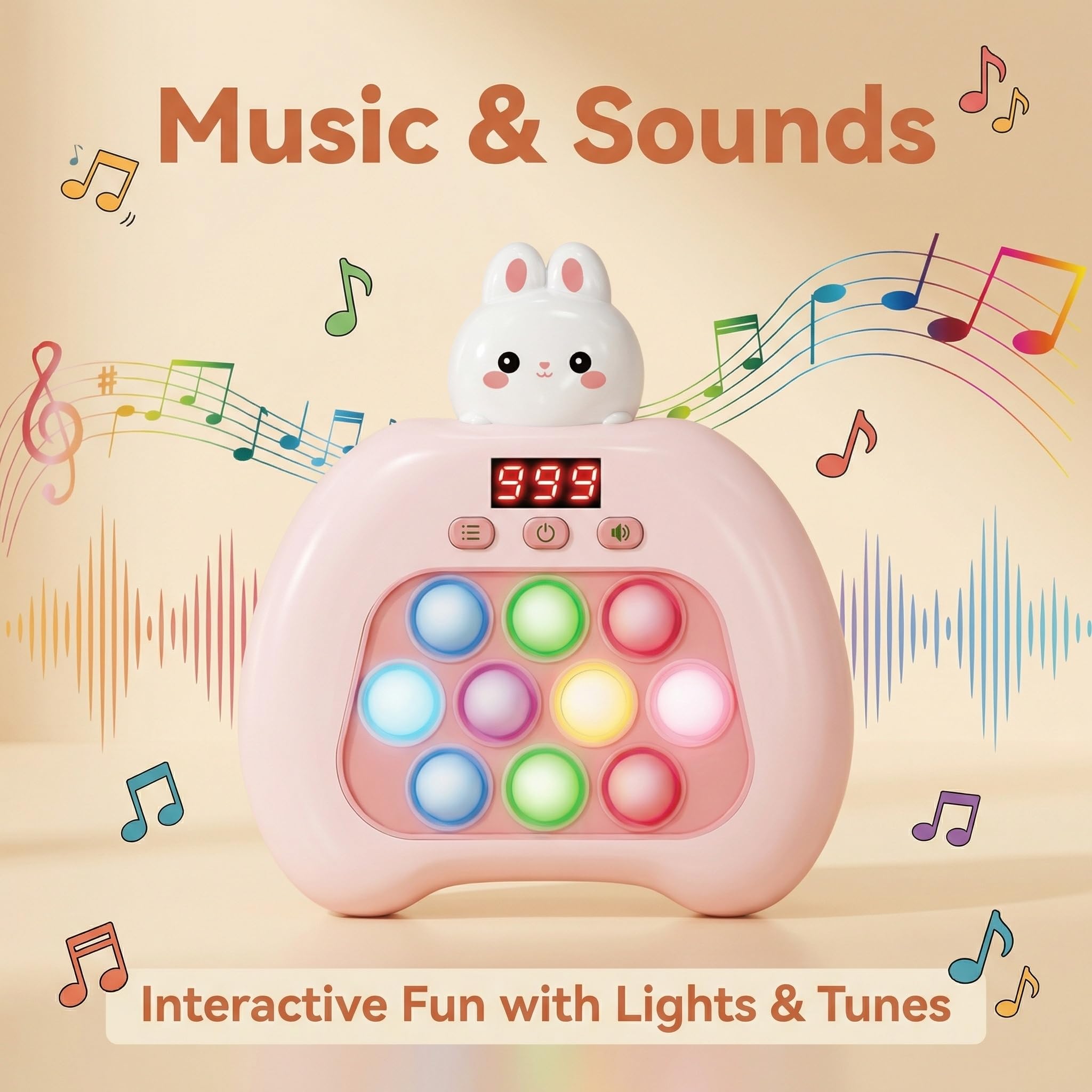 Jouets Fidget à poussée rapide pour enfants, jeu de puzzle portable avec écran LED et mode Jouets Fidget à poussée rapide pour enfants, jeu de puzzle portable avec écran LED et mode