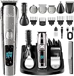 Brightup Beard Trimmer for Men - Electric Razor & Shaver, Cordless Hair Clippers Trimmers Set, IPX7 Waterproof Mens Grooming Kit for Shaving Face, Mustache, Body, Ear, Nose Hair Trimmer, Gifts for Men