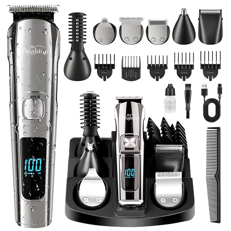 Brightup Beard Trimmer for Men - Electric Razor & Shaver Black
